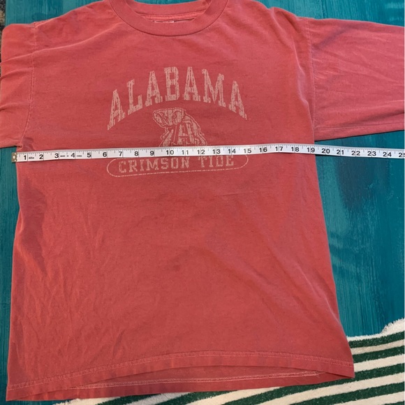 Alabama Crimson Tide Long Sleeve Tee Shirt Faded Red with Elephant Logo Size Med - Picture 8 of 10